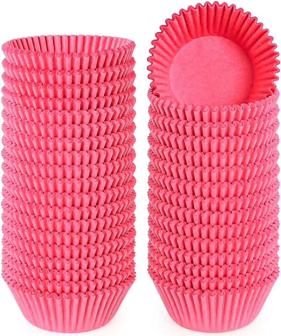 Caperci Standard White Cupcake Liners 500 Count, No Smell, Food Grade & Grease-Proof Baking Cups Paper