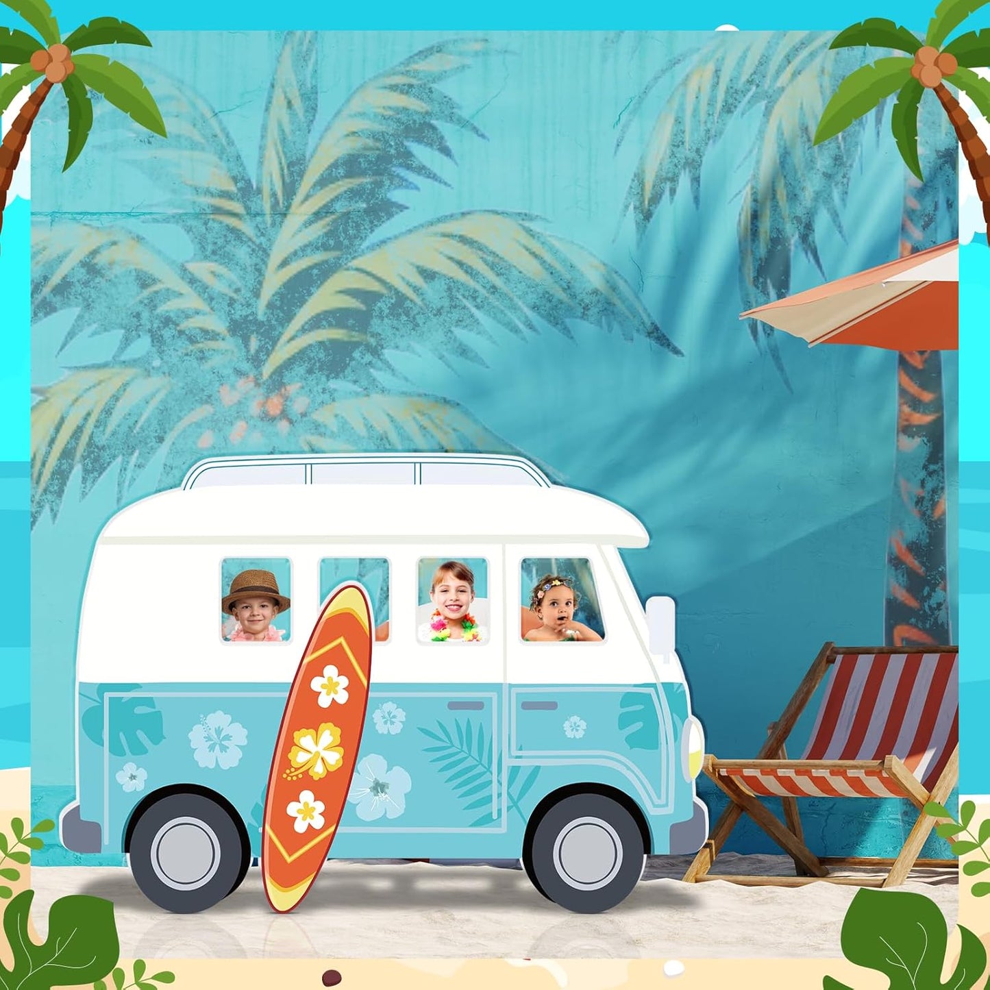 6.6 Feet School Bus Photo Prop Cardboard Cutout Selfie Frame Life Size Graduation Party Decor End of Year Photo Booth Stand Up Welcome Back Party Backdrop for Students Teacher Classroom Decoration
