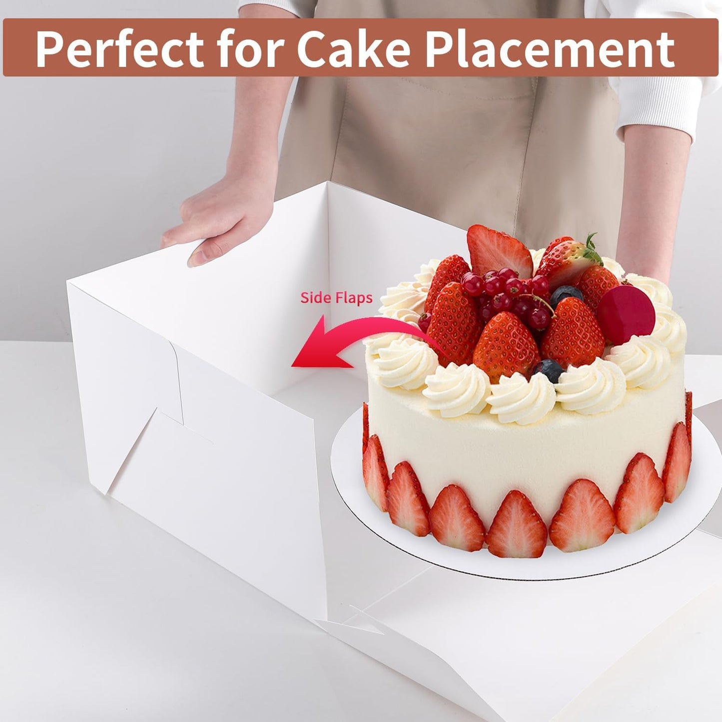 16pcs 8x8x8 Inches Cake Boxes,8pcs White Bakery Boxes with Window and 8pcs Boards,Cajas storage for 8 inch Cake box, Disposable Pie Box, Father's Day,Wedding, Birthday, Party