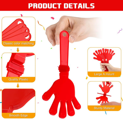Junkin 48 Pcs Hand Clappers Bulk 7. 5 x 3. 5 Inches Noise Makers Party Favors Clapping Noise Maker Clacker for Birthdays Game Prizes Rewards Football Sporting Events Cheers Supplies (Black,White)