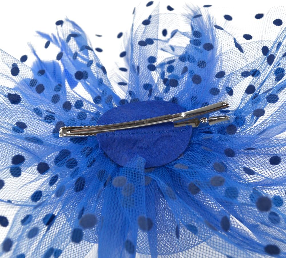 DRESHOW Fascinators Hat Flower Mesh Ribbons Feathers on a Headband and a Clip Tea Party Headwear for Girls and Women - Colors B