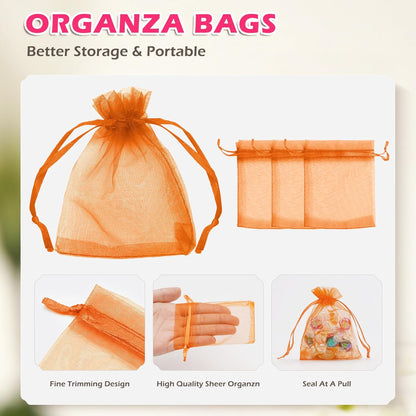 ANZNKU 50PCS White Organza Bags 3x4, Small Gift Bags Bulk for Sachet Jewelry Candy Treat, Mini Mesh Bag Drawstring for Wedding Bridal & Baby Shower, Party Favor Bag for Easter Mothers Day Birthday