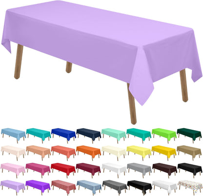 PARTY ULYJA White Plastic Tablecloths 2 Pack Disposable Table Covers 54 x 108 Inch Bridal Shower PEVA Vinyl Table Cloths for Picnic Birthday Wedding Banquet Parties 8 ft Rectangle Table Use