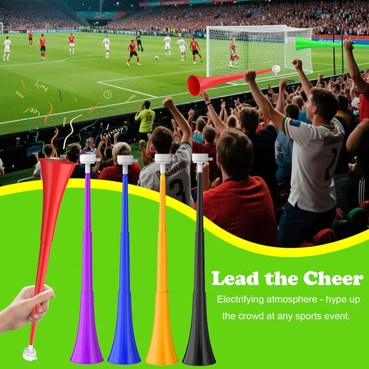 Collapsible Stadium Horn 24 Inch Vuvuzela Noise Makers Plastic Cheering Trumpet Blow Horns Noisemakers for Sporting Events Football Games School Sports Party Supplies Favors Accessories