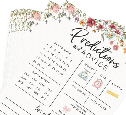 Printed Party Baby Shower Games for Girl – 4 Games and Activities for 30 Guests, Includes Bingo, Price is Right, Mommy or Daddy Trivia, and Storybook Title Guessing, Wildflower Baby in Bloom Design