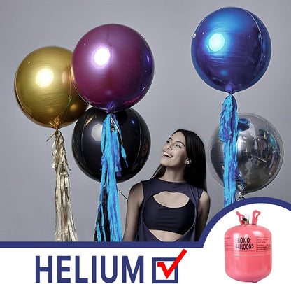 PartyWoo Metallic Gold Foil Balloons 20pcs Different Sizes Pack of 22 15 10 Inch Large Round Foil 4D Inflatable Mirror Ball Mylar Balloons for Graduation Birthday Baby Shower Party Decorations