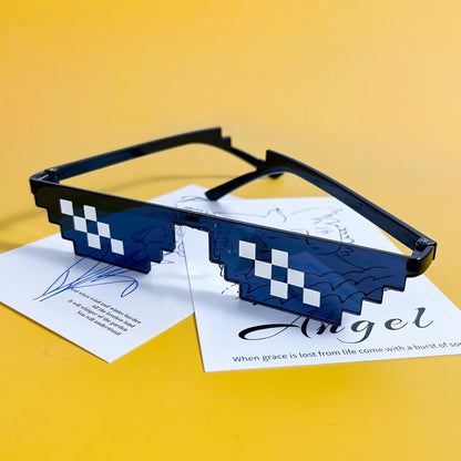 12 Pack Thug Life Party Sunglasses 8 Bit Pixelated Multicolor Mosaic Gamer MLG Photo Props Glasses Adults Teens