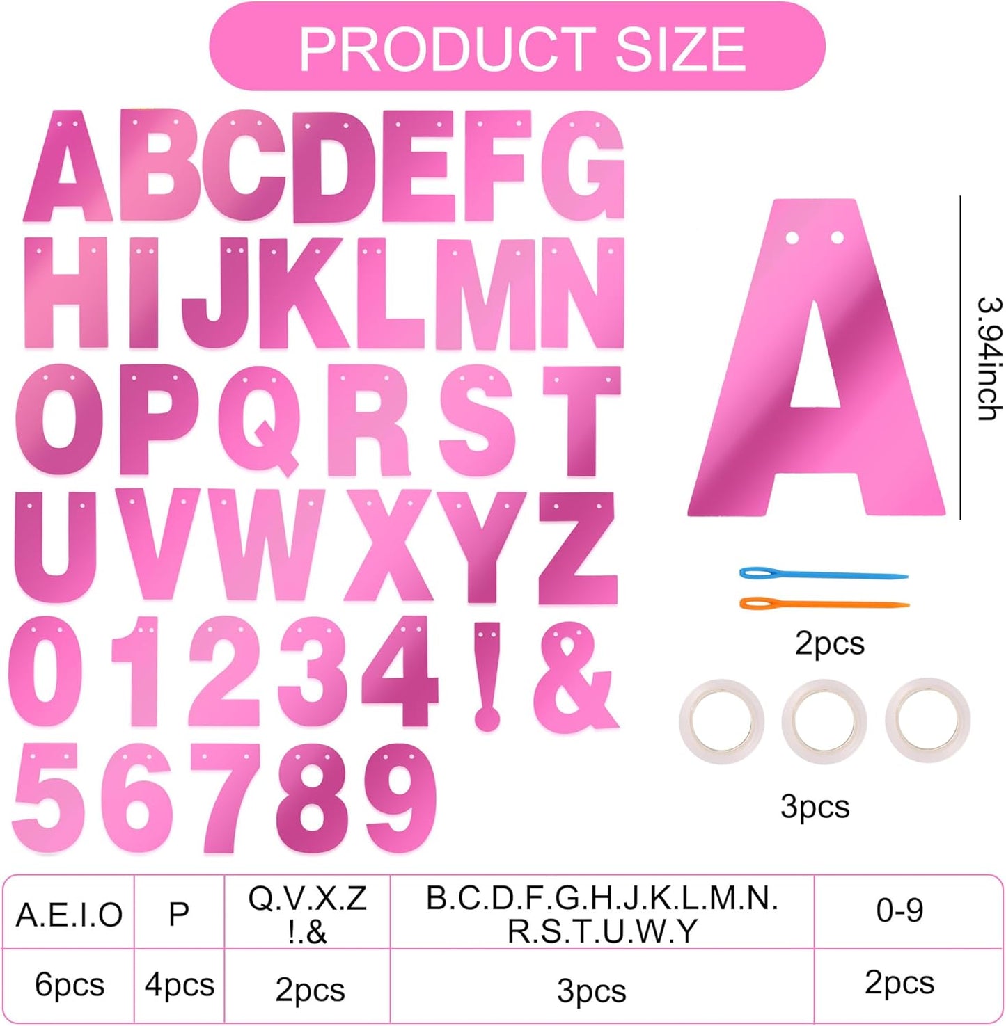 BEISHIDA 116 PCS A-Z DIY Letter Banner Kit Make Your Own Banner Including 111 Letters and Numbers 3 Rope and 2 Threading Device,Customized for Birthday Graduation Wedding Decor Black