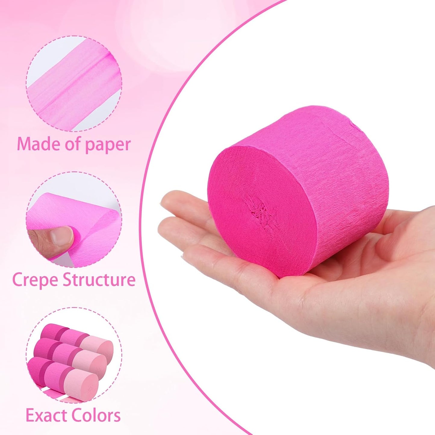 Pastel Crepe Paper Streamers 9 Rolls 738ft,Fancy Streamers Party Decorations for Birthday Mother's Day Wedding Holiday Decorations DIY Gift Wrapping, 1.77 Inch x 82 Ft/Roll