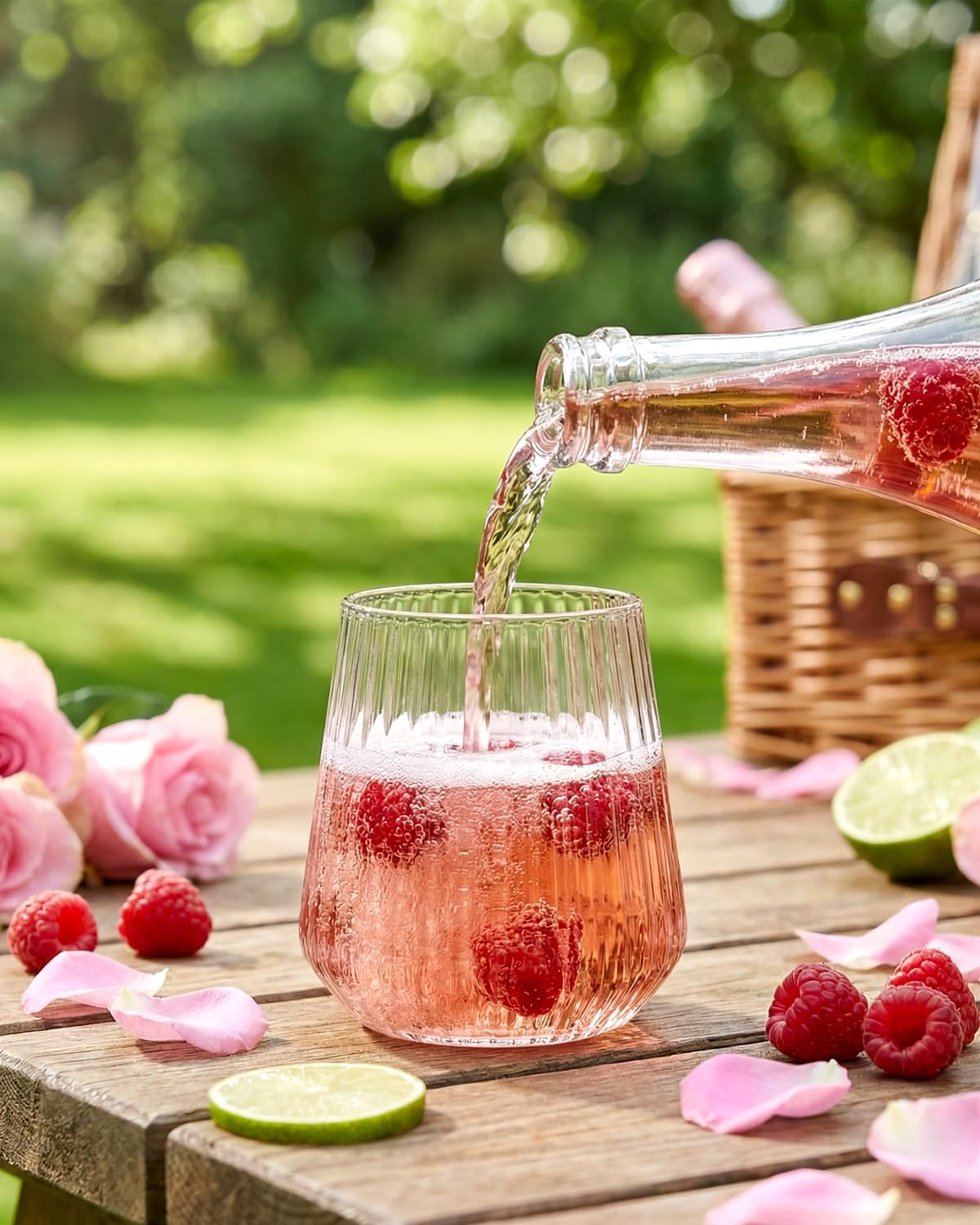 Ciaell 30 Pack Pink Plastic Ribbed Wine Glasses, 12 OZ Origami Stemless Disposable Wine Champagne Whiskey Glasses Unbreakable Clear Plastic Cocktail Glasses, Wine Cups for Party Wedding