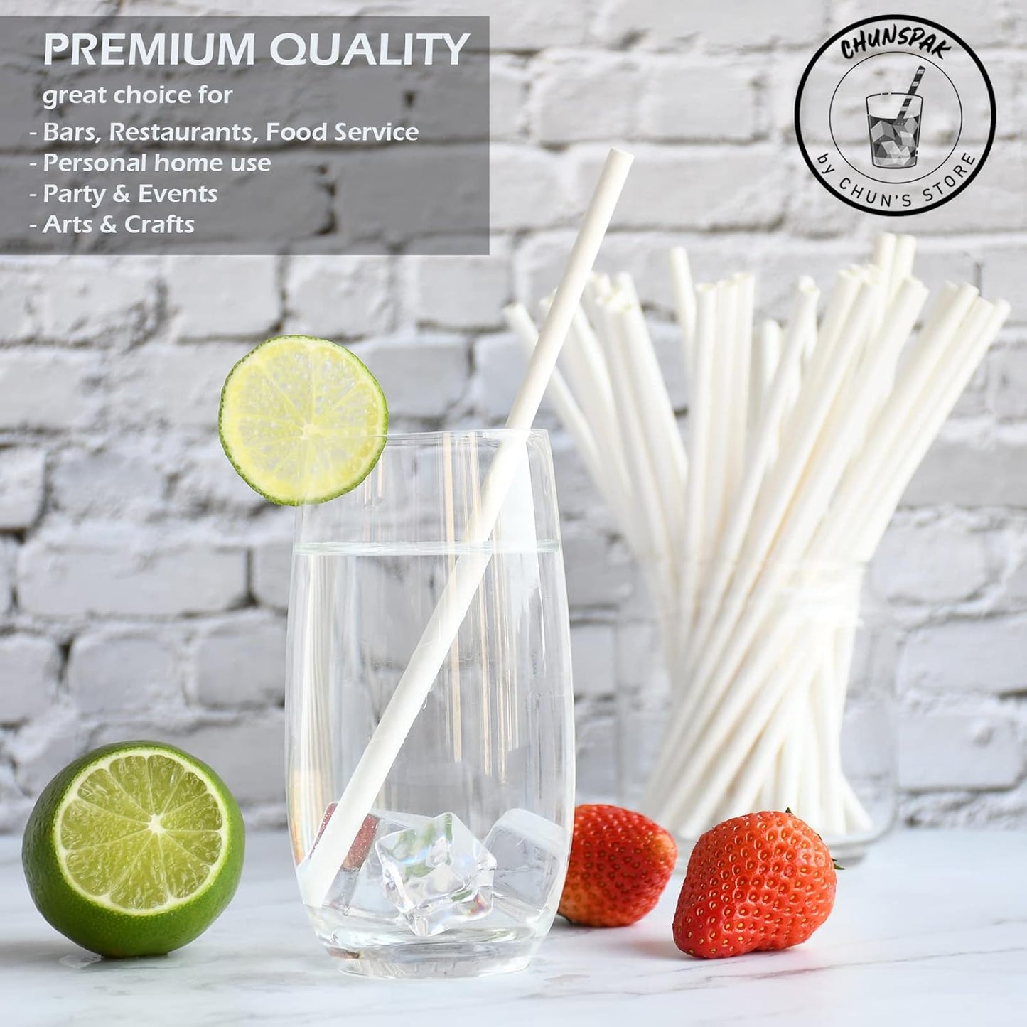 Black Paper Straws 1000 Count - 7.75" x 0.24", 100% Biodegradable & Compostable, Disposable Drinking Straws Bulk - Cocktail, Bars, Restaurants
