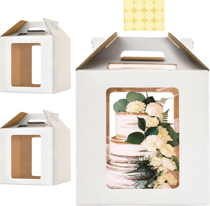 12x12x14 Inch Tall Cake Boxes with windows,10in 12in Tall Cake Carrier, Large Tiered Cake Box,Durable White Bakery Box, Layer Cake Box, large cake box(2pack)