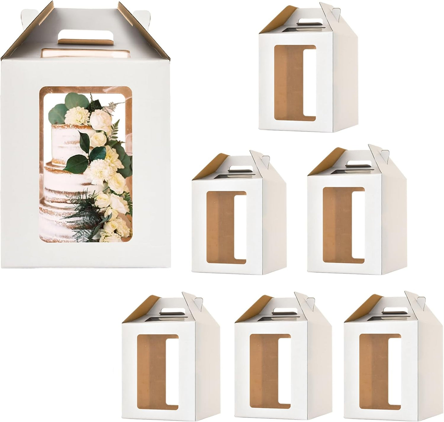 12x12x14 Inch Tall Cake Boxes with windows,10in 12in Tall Cake Carrier, Large Tiered Cake Box,Durable White Bakery Box, Layer Cake Box, large cake box(2pack)