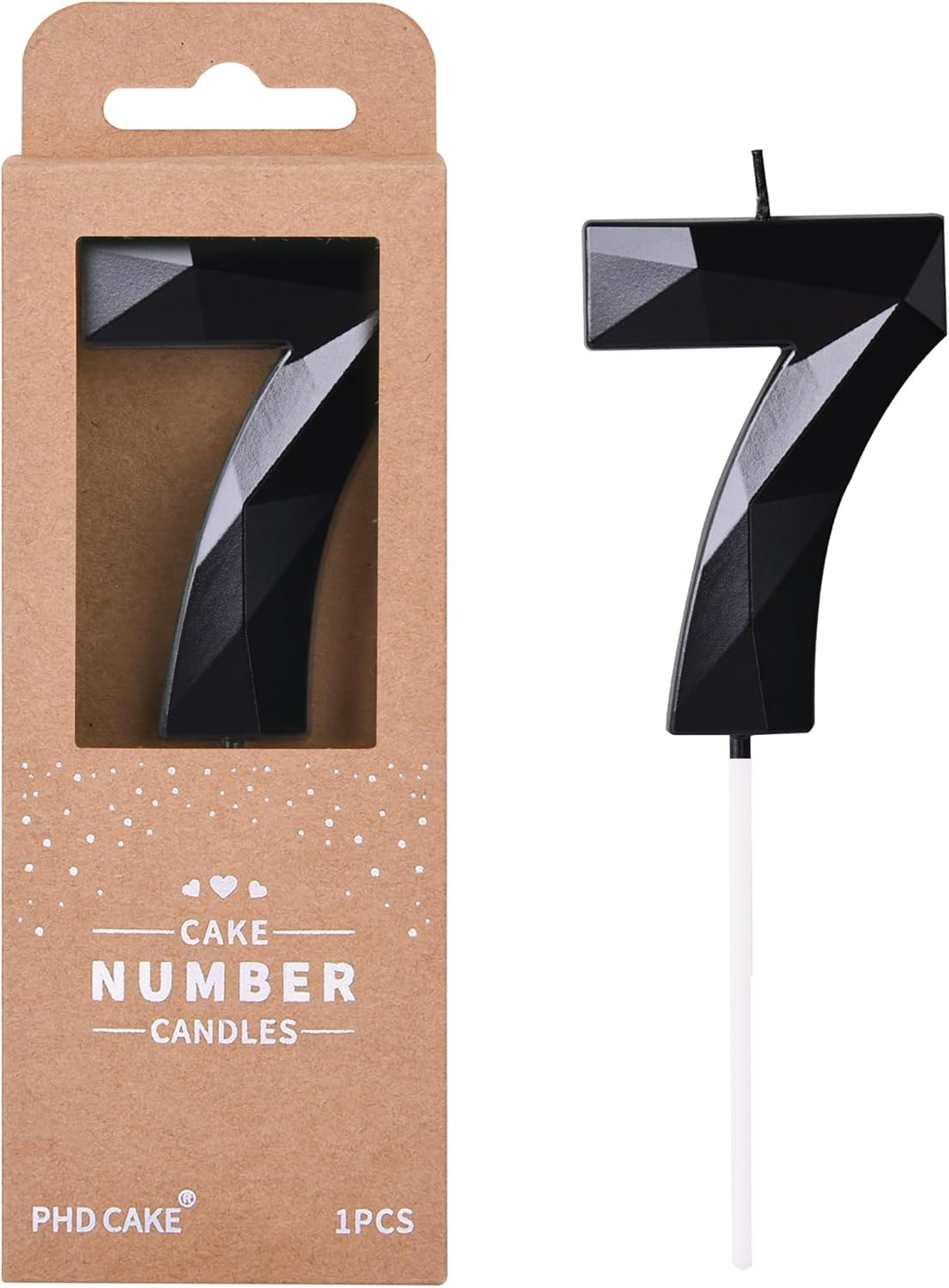 PHD CAKE 2.76 Inch Crystal Black 9 Number Birthday Candles, Black Number Candles, Cake Number Candles, Party Celebration