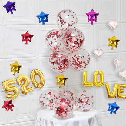 Party Balloons 12inch 50 Pcs Latex Confetti Balloons Birthday Balloons Party Decoration Wedding Baby Shower Christmas Party-Confetti Silver