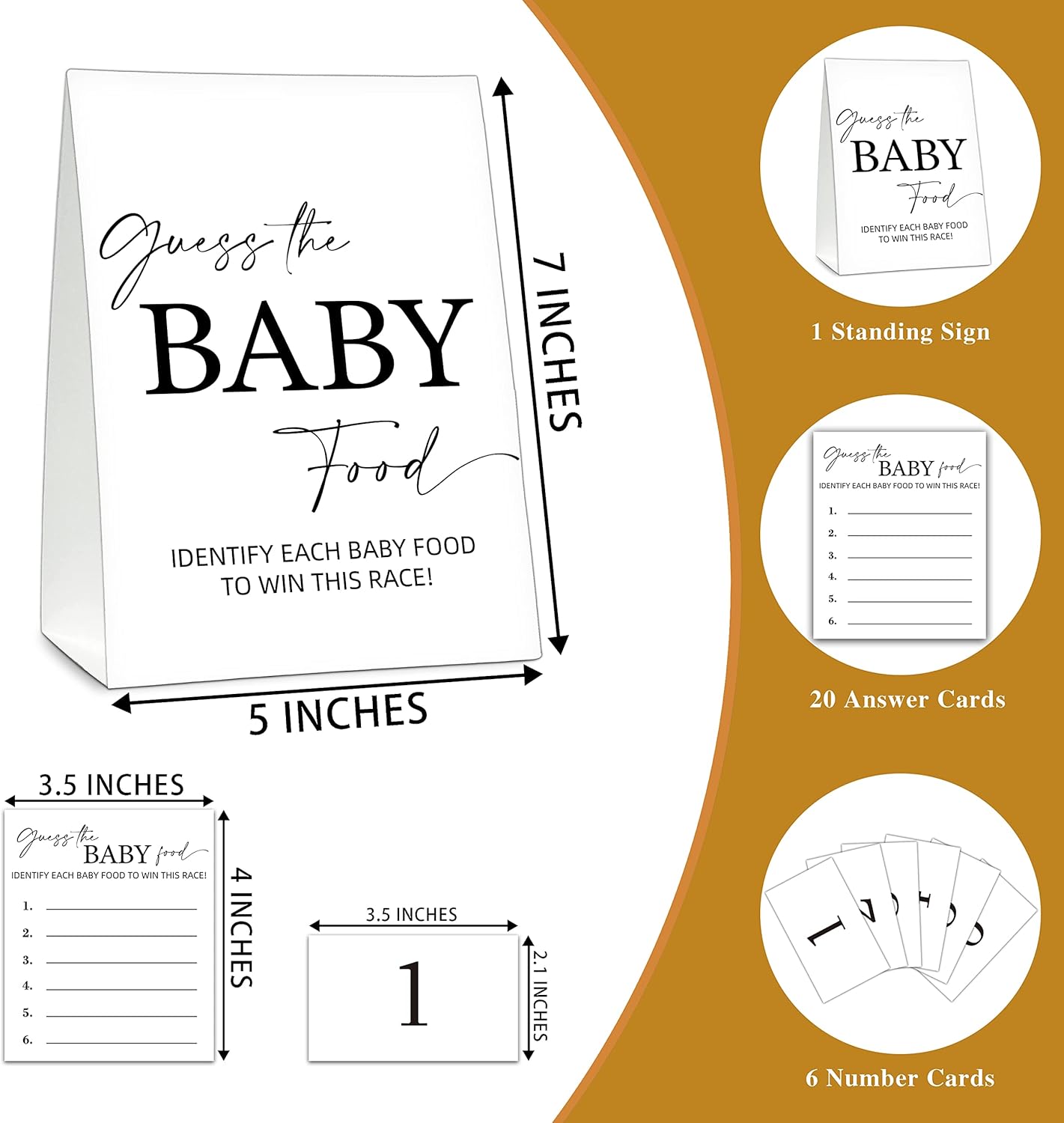 ZIIUFRN Baby Shower Games(5" X 7"), 30 Sets Modern Black and White Baby Bingo Guess Gift Game Cards, Boy Girl Gender Neutral Baby Shower Supplies-B07