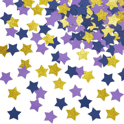 MOWO Glitter Five Stars Confetti Wedding Party Decor and Table Decor, 1.2’’ in Diameter (Glitter Gold,200pc)