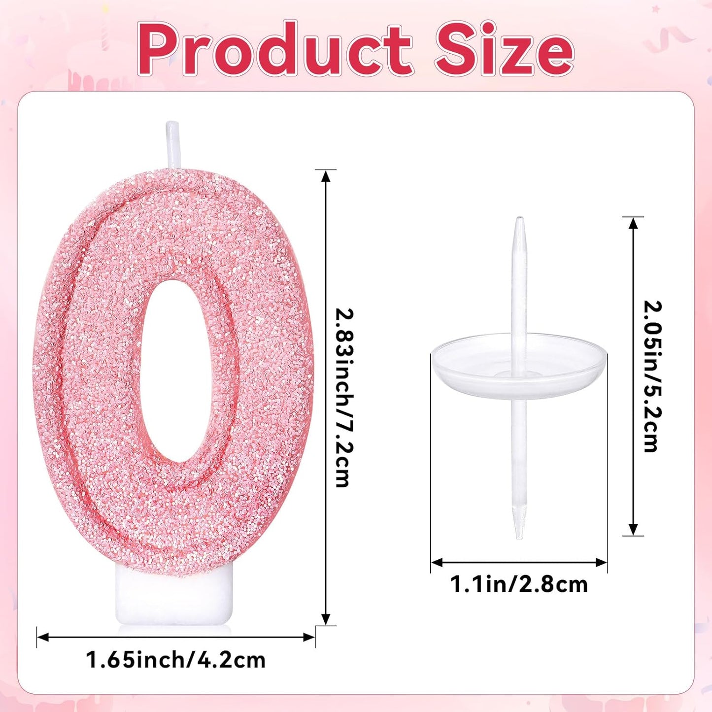 Cute Number 3 Birthday Candle, Glitter Pink Number Candles, Birthday Cake Topper Decoration, Party Supplies Anniversary Celebrations