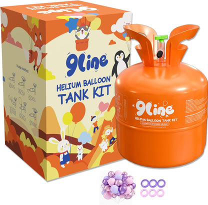 13L Helium Tank Up To 50 LatexBalloons, Helium Tank For Balloons At Home,50 Latex Balloons, Curling Ribbon and Balloon Tie Tool