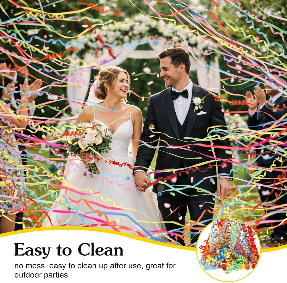 No Mess Streamers,16 Pack Hand Throw Streamers Colorful Party Streamer Poppers No Mess Confetti Poppers Party Poppers for Graduation Birthday Wedding Retirement Celebrations Baby Shower Party Favors