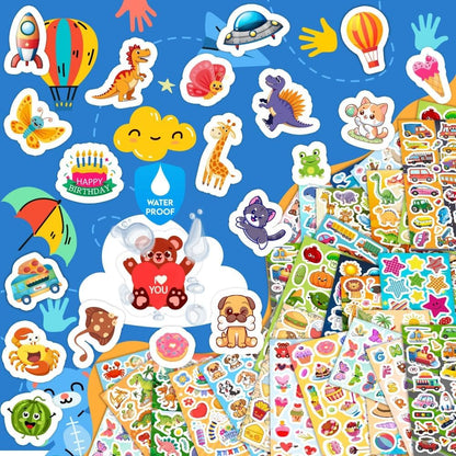 48 Sheets Stickers for Kids, Cute Stickers Variety Pack for Scrapbooking, Teachers Classroom Prizes, Goodie Bag Stuffers Including Animals, Cars, Dinosaurs, Fishes, Hearts, Stars and More