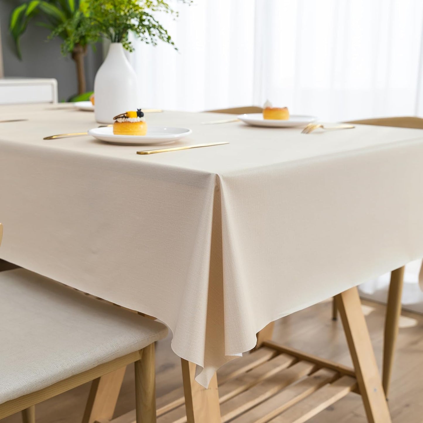 Rectangle Table Cloth,100% Waterproof Tablecloth Oil Proof Spill Proof Vinyl Table Cloth, Wipe Clean Plastic Table Cover for Dining, Camping, Indoor and Outdoor 52" x 70",Leaves