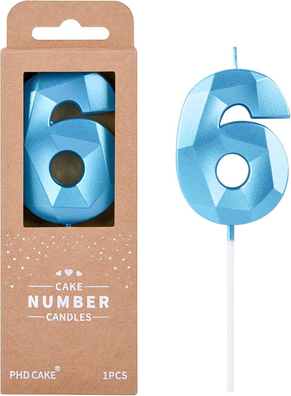 PHD CAKE 2.76 Inch Crystal Black 9 Number Birthday Candles, Black Number Candles, Cake Number Candles, Party Celebration