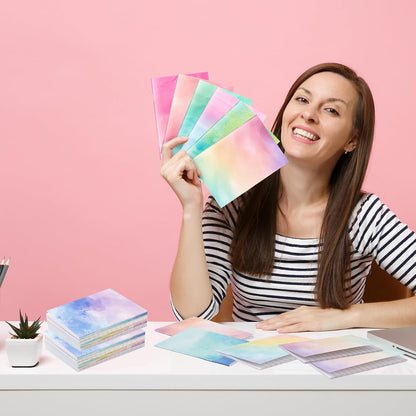Tenceur 30 Pcs Mini Tie Dye Notepads Pastel Rainbow Pocket Notebooks Bulk Tie Dye Small Memo Pad Watercolor Notepads for Women Birthday Gifts Party Favors Spring Easter Classroom Office Supplies