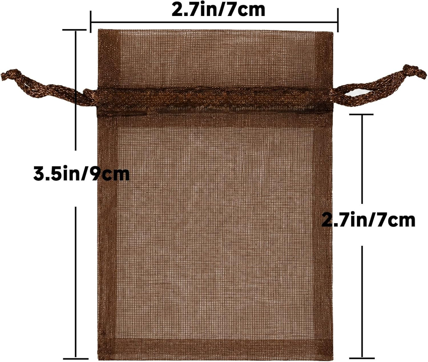 joycraft 50Pcs Organza Bags, 2x3 inch Gift Favor Bags, White Wedding Favor Bags, Jewelry Pouches with Drawstring, Mesh Bags Drawstring for Jewelry, Festival, Makeup, Candy, Desserts