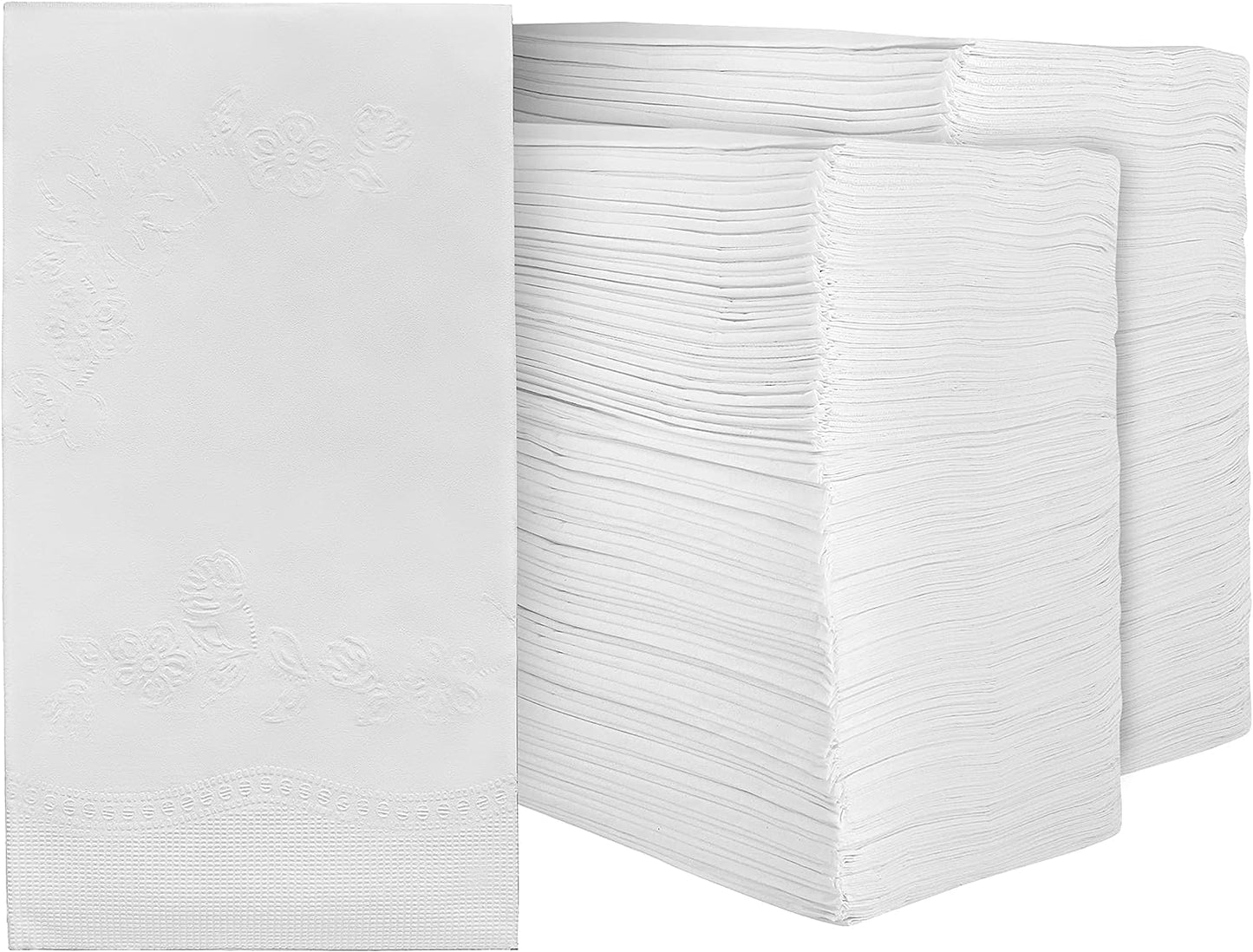 Premium White Napkins, 1/8 Fold Dinner Napkin, Disposable 2-Ply White Party Napkins, Value Pack 100 Count
