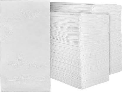 Premium White Napkins, 1/8 Fold Dinner Napkin, Disposable 2-Ply White Party Napkins, Value Pack 100 Count