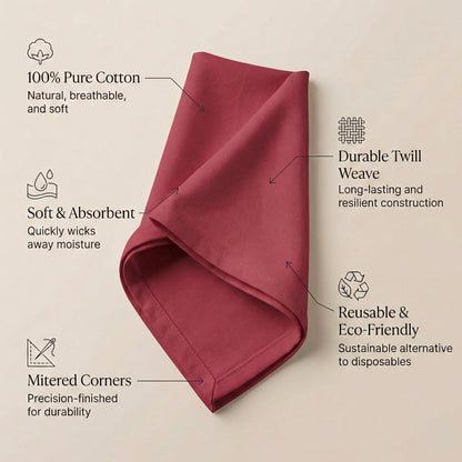 ACCENTHOME Natural Cotton Linen Napkin Set of 12 18x18 inch Dinner Napkins - Washable Soft Premium Hotel Quality Reusable Hemmed Edges Napkins Perfect Table Linens for Family Dinners, Weddings