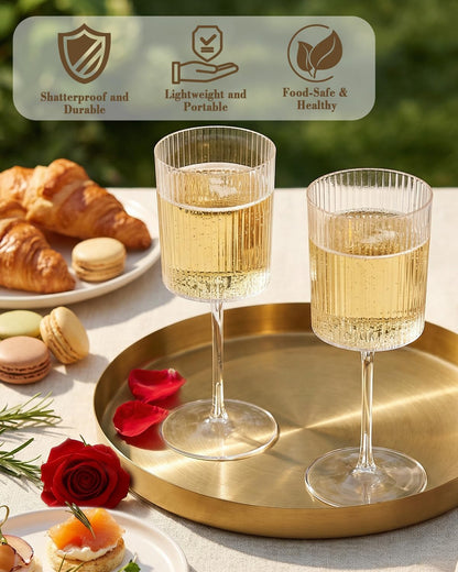 Ciaell 36 Pack Plastic Champagne Flutes - 6 Oz Disposable Champagne Glasses - Square Clear Plastic Toasting Glasses for Party Birthday Anniversary Wedding