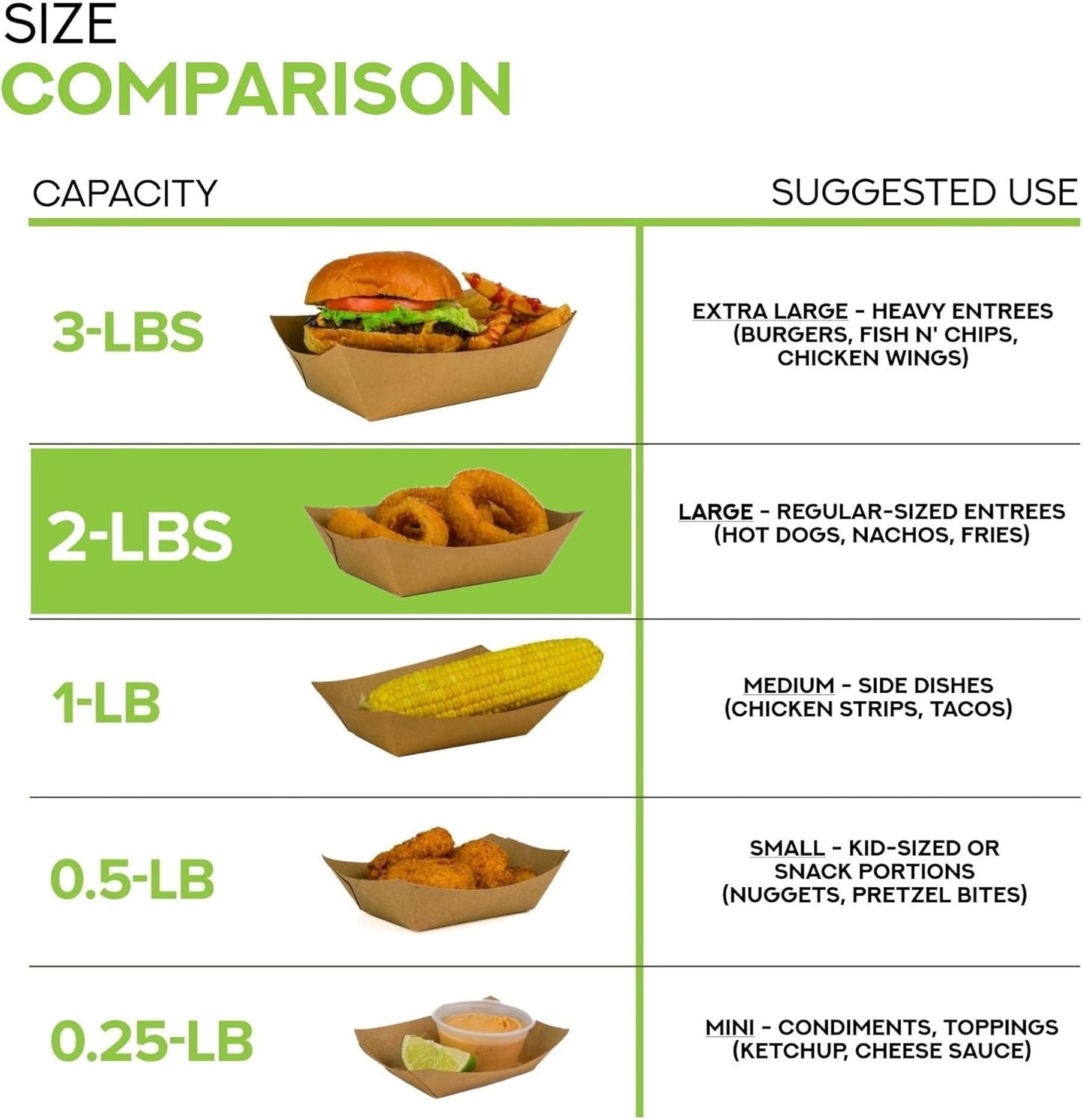 [250 Pack] Medium Disposable Brown Kraft Paper Food Trays, 1-Lb Concession Tray, Serving Boats for Party Snacks, Taco Bar, Seafood, Nachos Plates