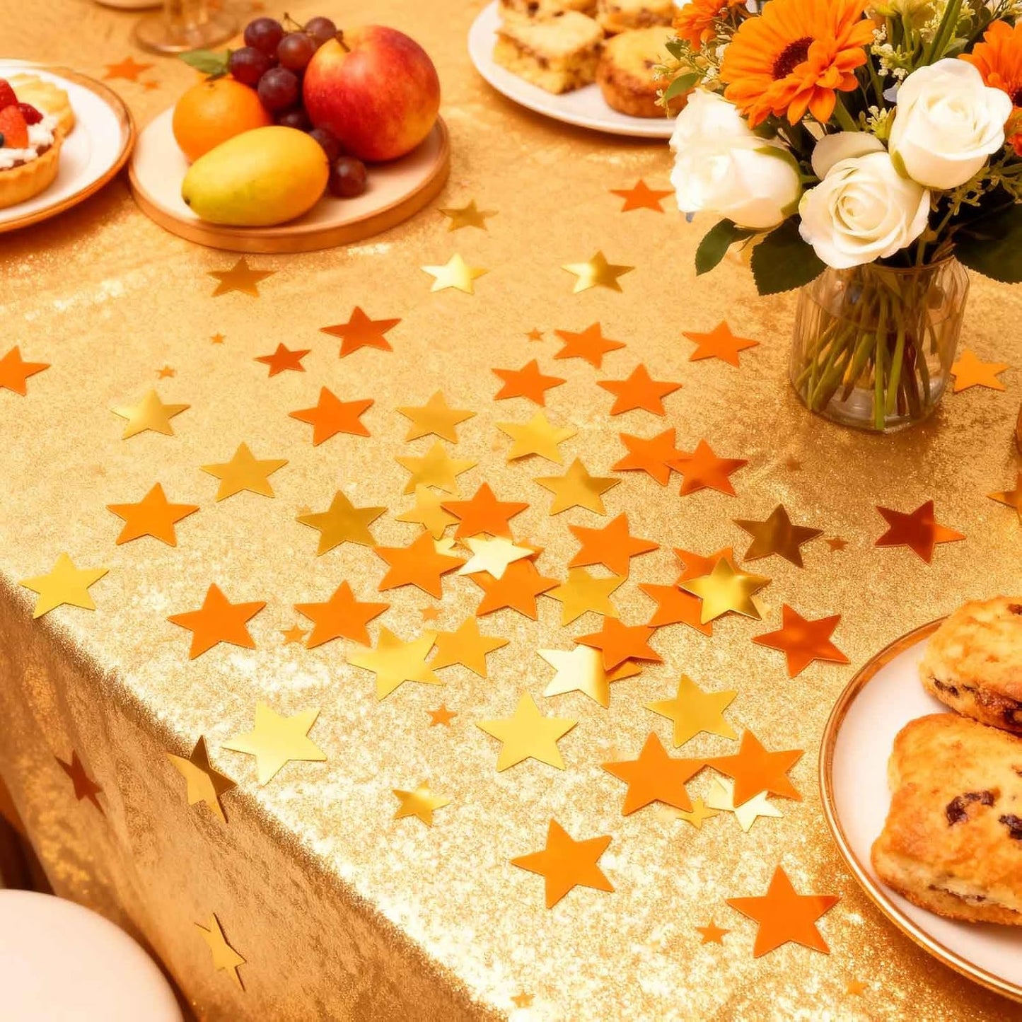 Rainbow Star Metallic Foil Confetti 8000 Pcs Shiny Star Table Confetti for Fill Balloon Wedding Graduation Party Decorations,60g of pack