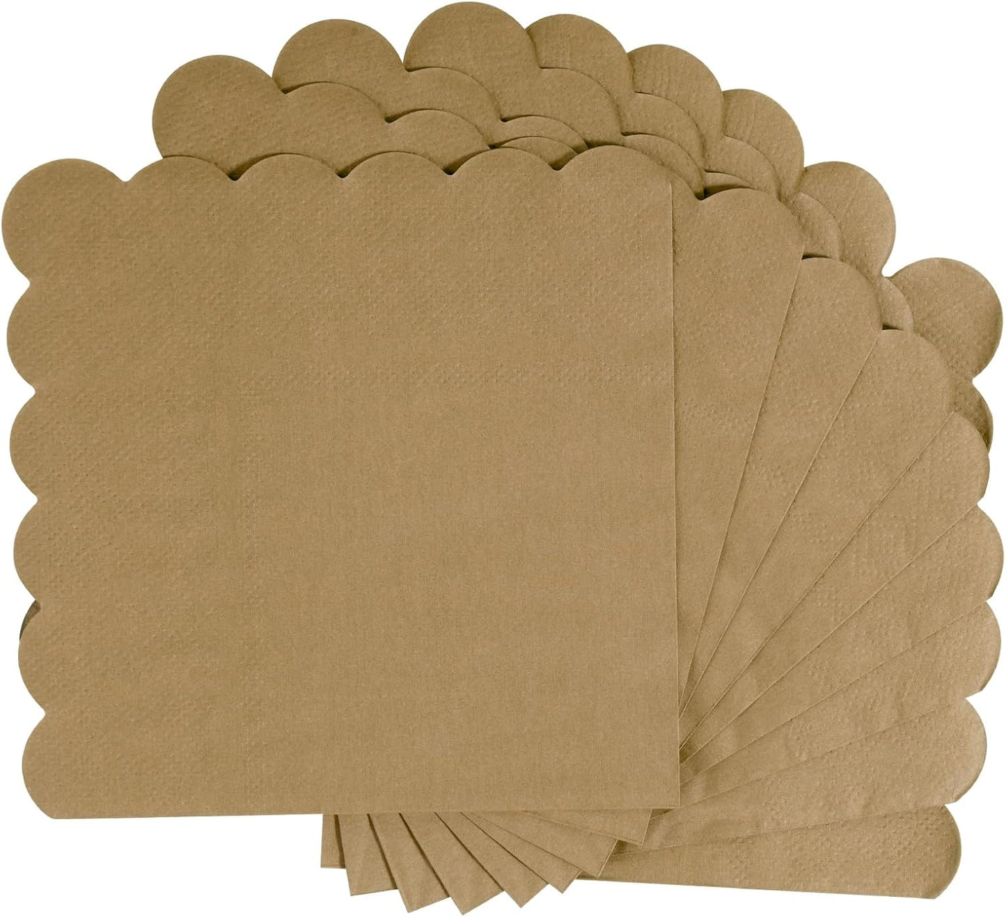 100 Pcs Cocktail Napkins, 2-Ply 5 x 5 Inches Disposable Scalloped Napkins, Thick Premium Dessert Napkins for Party, Wedding, Dinner, Birthday, Anniversary, Festival (Sage Green)