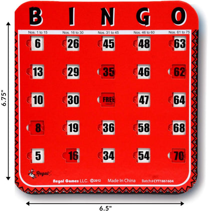 Regal Bingo Bulk Bingo Cards with Sliding Windows - Reusable Large Print Bingo Game Cards for Adults Large Group - 8 Pack, Yellow