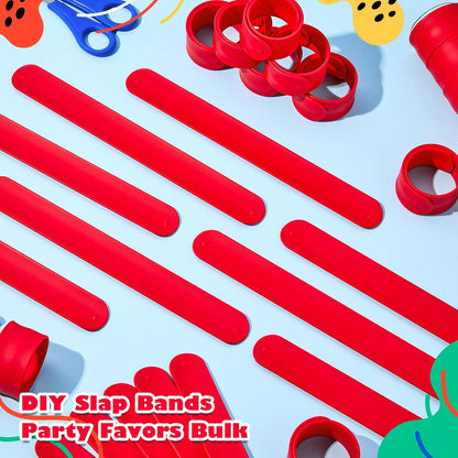 Vinsot 30 Pcs Silicone Slap Bracelets Gift for Kids DIY Slap Bands Party Favor Soft Blank Snap Wristbands Bulk for School Craft Project Painting Classroom Prizes Birthday Wedding