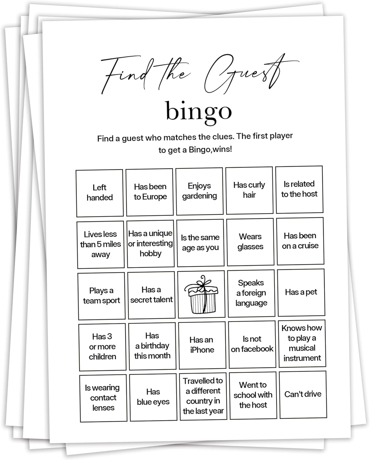Birthday Party Games, My Favorite Memory, 25 Pcs Card Set for Guests, Fun Birthday Game for Teen Adults – A06