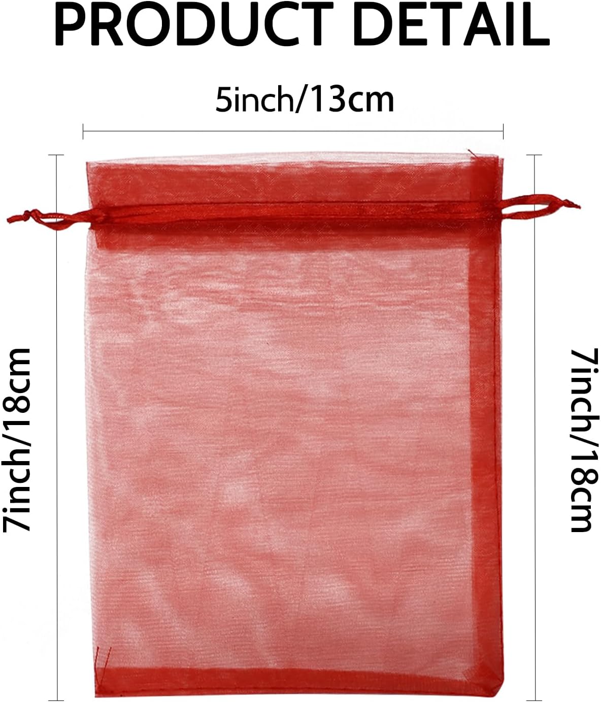 Wudygirl 100pcs 5X7 Inches White Organza Bags Christmas Drawstring Pouches Party Wedding Favor Bags Goodie bags(White 5x7)