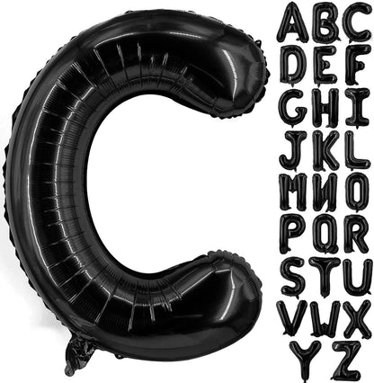 Lovoir 40 Inch Large Black Letter A Balloons Big Size Jumbo Mylar Foil Helium Balloon for Birthday Party Celebration Decorations Alphabet Black A