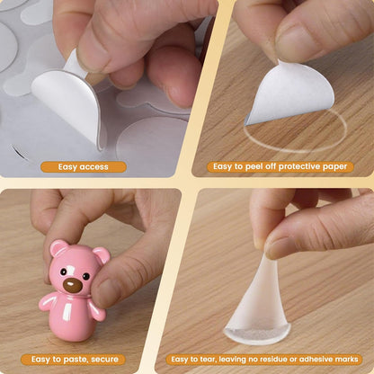 300Pcs Double Sided Adhesive Dots, Removable Clear Dots Sticky Tack, Waterproof No Trace Dots Adhesive Putty for Wall Hanging Crafts, Balloons Party Decorations Poster Picture Festival Decoration 10mm