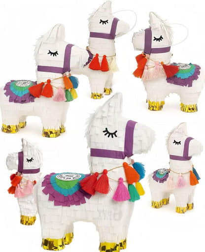 GIFTEXPRESS 6pk 8"x6" Benito the Mini Llama Pinatas – Small Birthday Party Favors, Cinco de Mayo, Fiesta, Gender Reveal, Taco Tuesday, Table Centerpieces, Classroom Decor, Mexican Fiesta Celebration