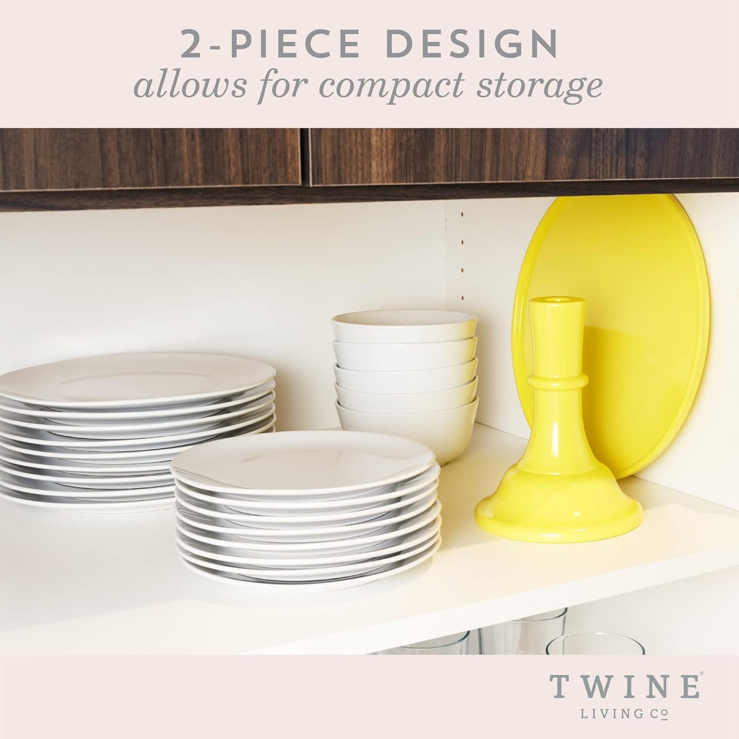 Twine Melamine Cake Stand, Cupcake Display Home Decor Food and Dessert Serving Accessory, 11.5 x 8 Inches, White, Set of 1