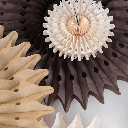 PAPER JAZZ Paper Flowers with Paper Fan Boho Hanging Decor Artificial Flowers Decorations for Wall Pink and Orange Party Decorations for Classroom, Beach Party, Summer Birthday Party Pack of 11.