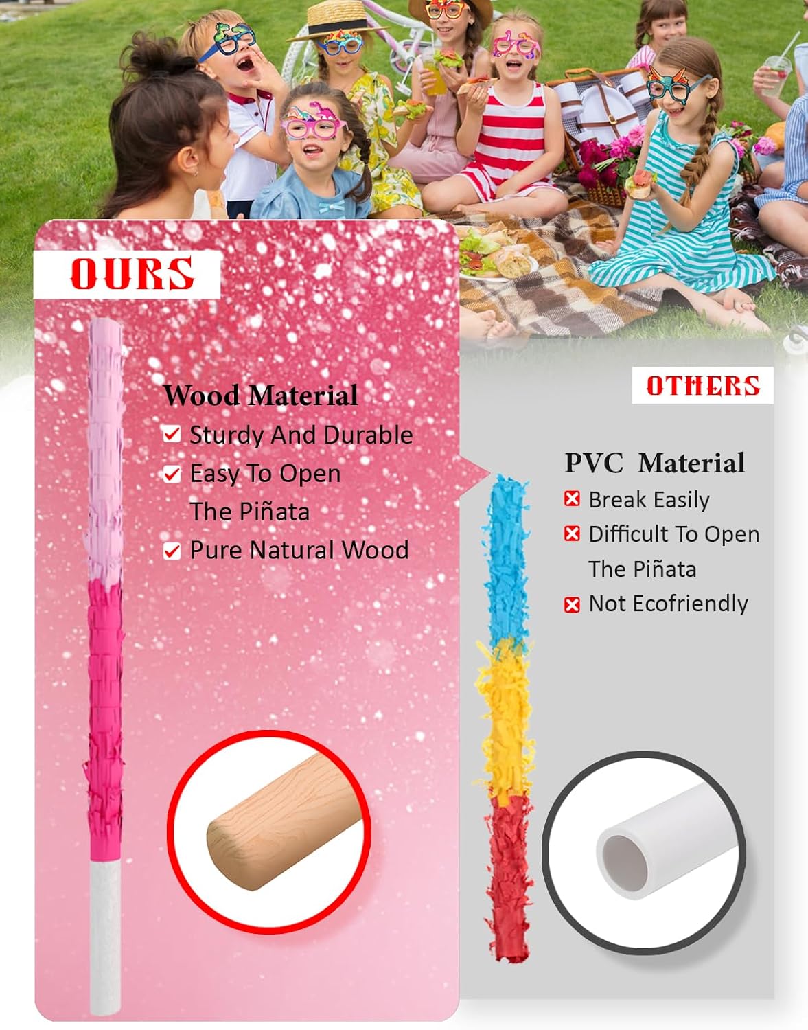 Unicorn Piñata for Birthday Party Girl, Princess Party Piñata with Wood Stick, Blindfold & Confetti, Rainbow Unicorn Birthday Decoration (15.6"x12.6"x3.1")