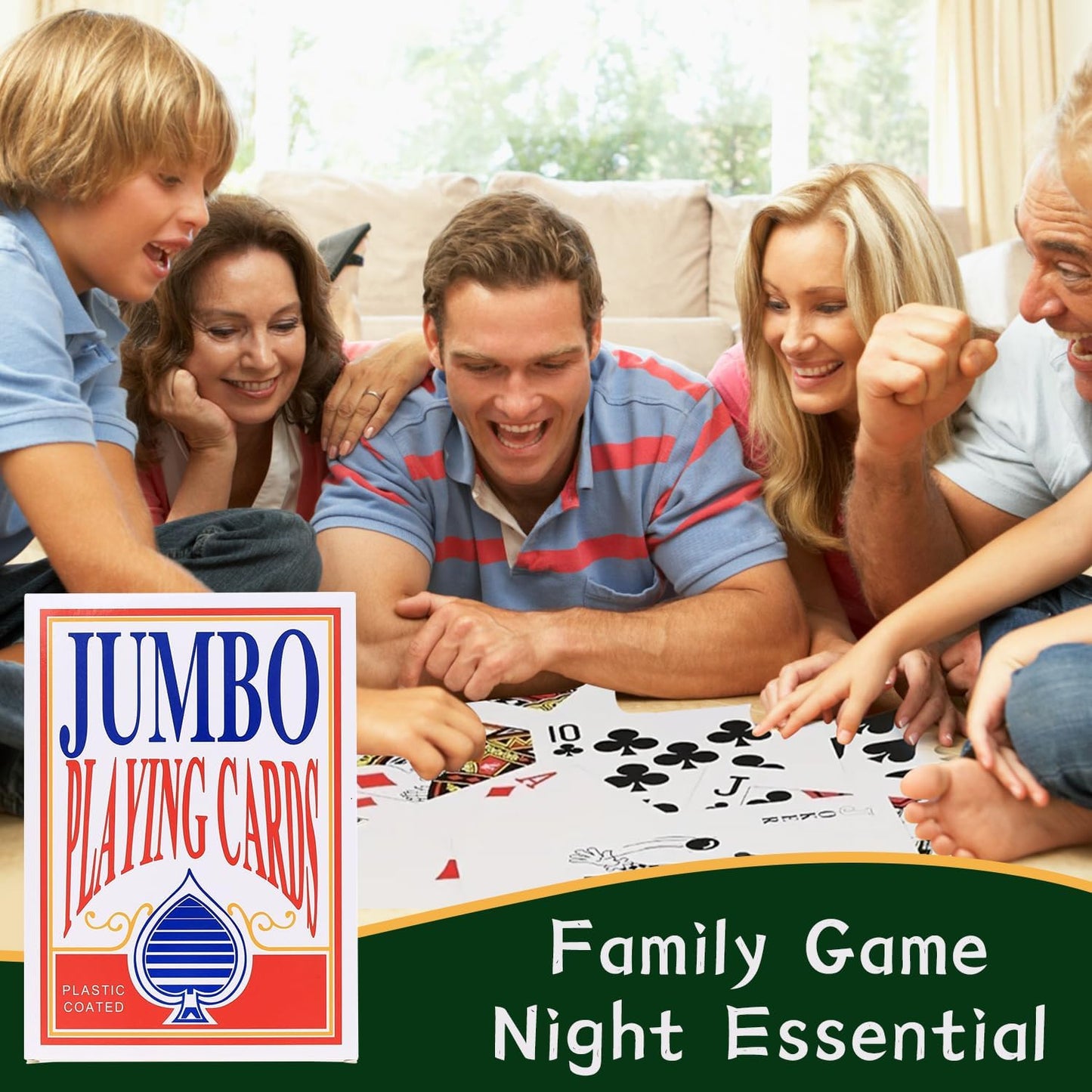 Jumbo Playing Cards, 8 x 11 Inches Giant Playing Cards for Family Game Night, Extra Large Casino Party Decoration for Adults