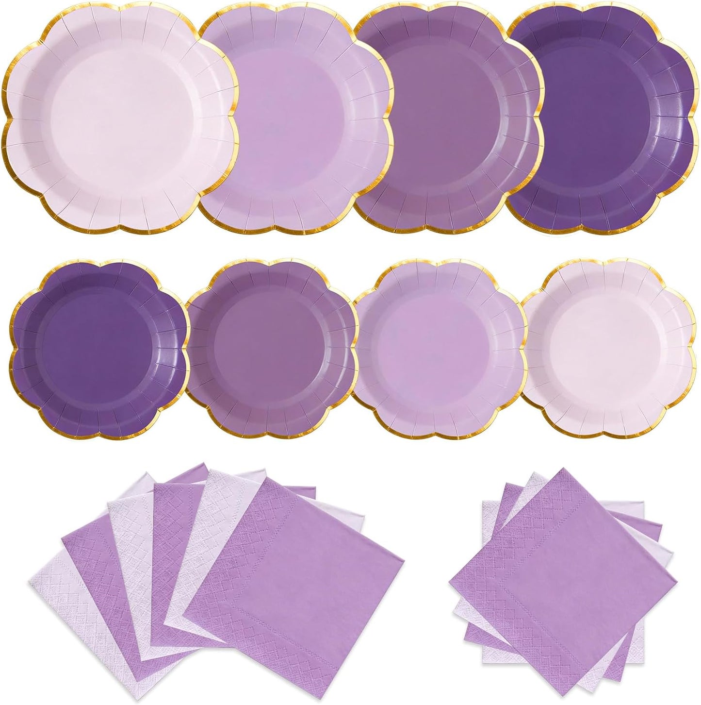 Sage Green Plates and Napkins Party Supplies for 20 Guests,Green Scalloped Paper Plates with Gold Rim, Elegant Disposable Tableware Set for Birthday,Baby Shower, Wedding, Bridal & Tea Party,60 PCS