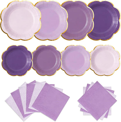 Sage Green Plates and Napkins Party Supplies for 20 Guests,Green Scalloped Paper Plates with Gold Rim, Elegant Disposable Tableware Set for Birthday,Baby Shower, Wedding, Bridal & Tea Party,60 PCS