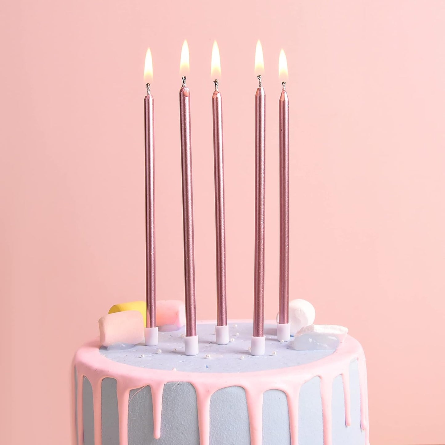 PHD CAKE Champagne Gold Long Thin Metallic Birthday Candles, Cake Candles, Birthday Parties, Wedding Decorations, Party Candles